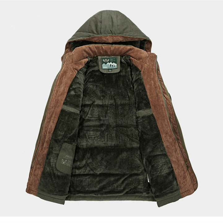 Herren Gefütterte Winterparka mit Kapuze und Teddyfutter Drune