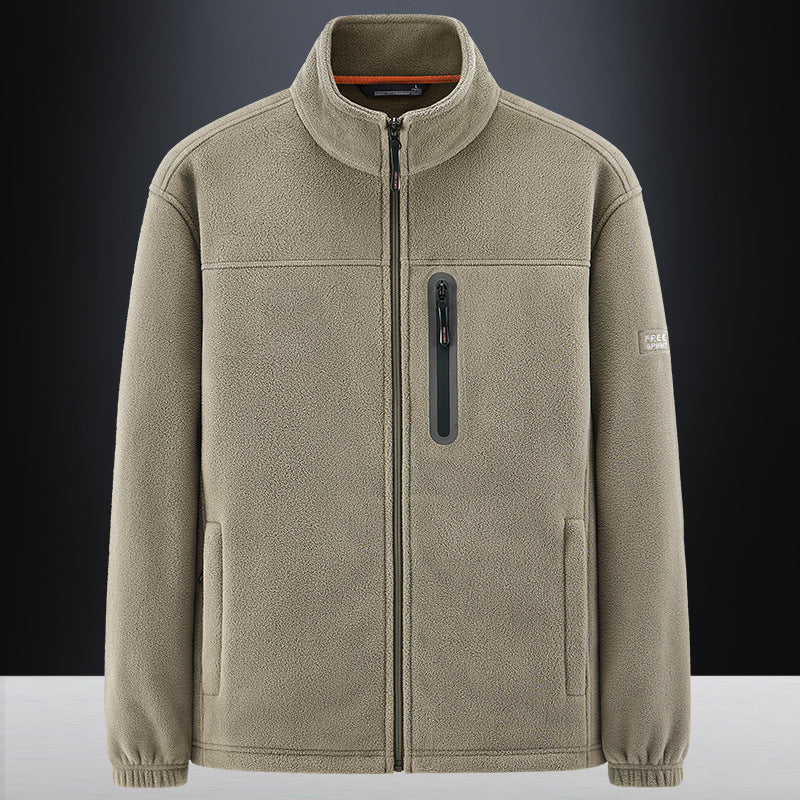 Herren Fleecejacke mit windabweisendem Microfleece, verschweißter Brustreißverschlusstasche und elastischen Bündchen Drune