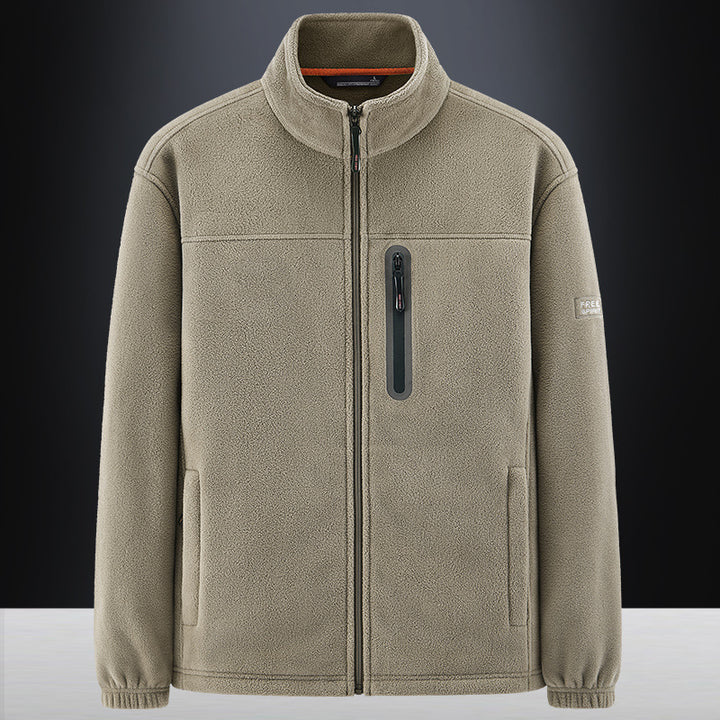 Herren Fleecejacke mit windabweisendem Microfleece, verschweißter Brustreißverschlusstasche und elastischen Bündchen Drune