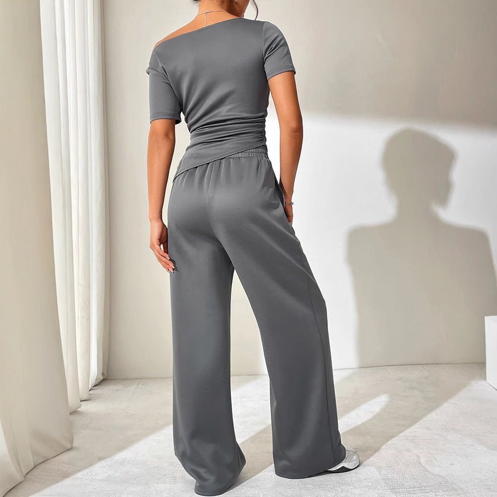 Damen Jumpsuit mit asymmetrischem Schnitt und weit geschnittenem Bein Drune