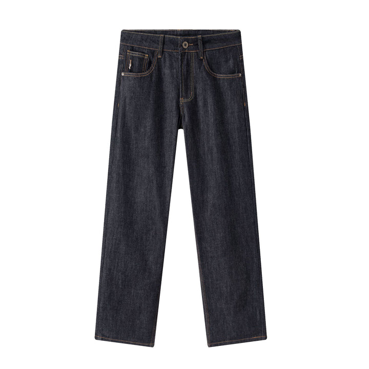 Damen Gerade geschnittene hochgeschnittene Jeans aus robustem Denim Drune
