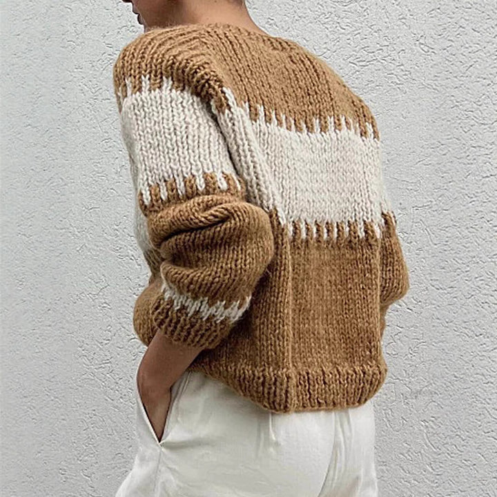 Damen gestrickter Oversized Pullover Drune