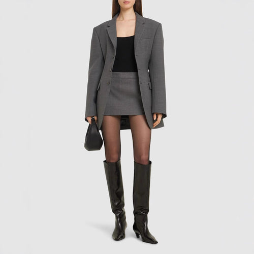 Damen Oversize-Blazer mit langer Silhouette und markanter Schulterpartie Drune