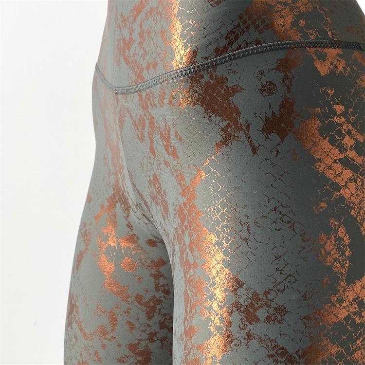 Damen nan hoch taillierte Sportleggings mit formender Kompression und strukturierter Schlangenprägung Drune
