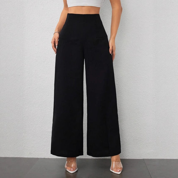 Damen elegante und fließende Hochbund-Hose Drune