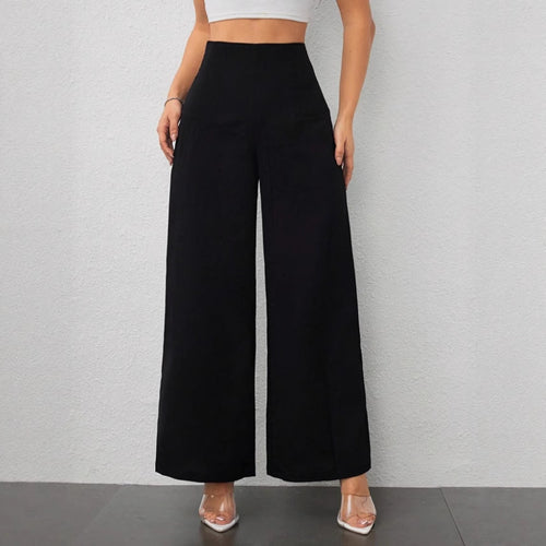 Damen elegante und fließende Hochbund-Hose Drune