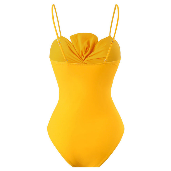 Damen Einteiler Badeanzug mit verstellbaren Trägern und eleganter Raffung Drune