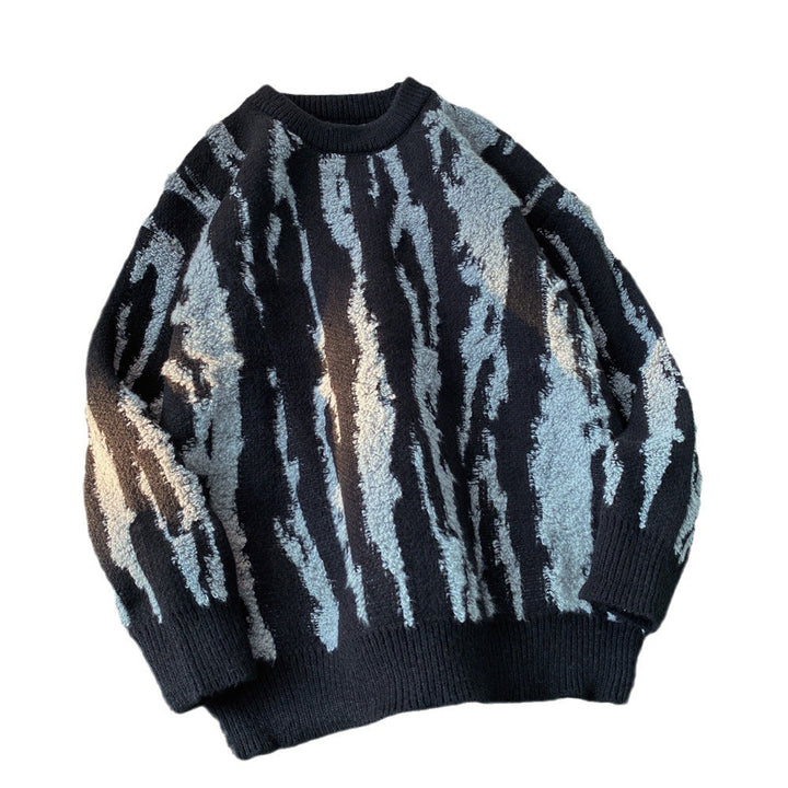 Damen Gemütlicher Strickpullover mit einzigartigem Wellenmuster Drune