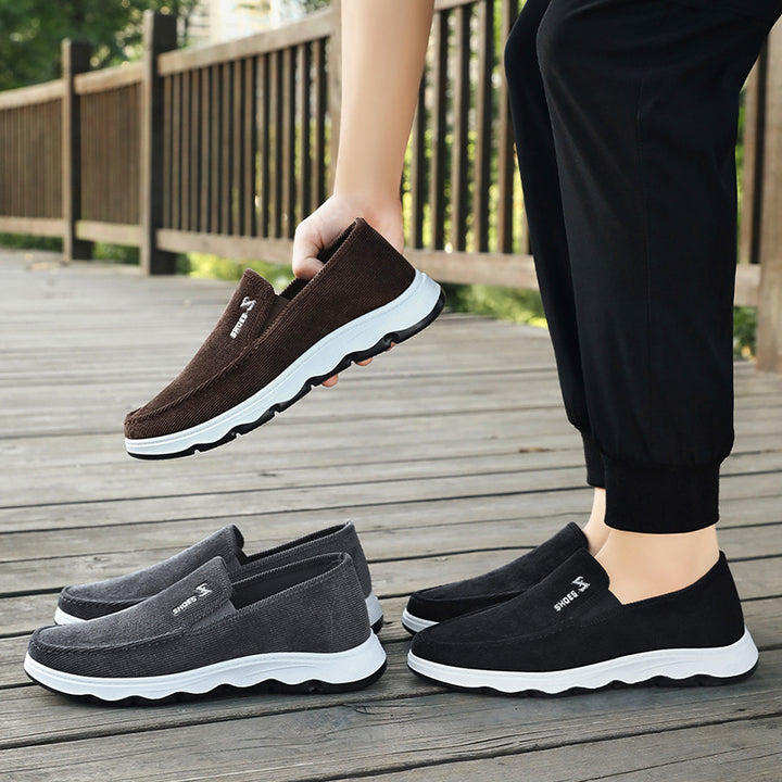 Herren nan leichter atmungsaktiver Slip-On Freizeit-Slipper mit geripptem Textiloberteil und stoßdämpfender EVA-Zwischensohle Drune