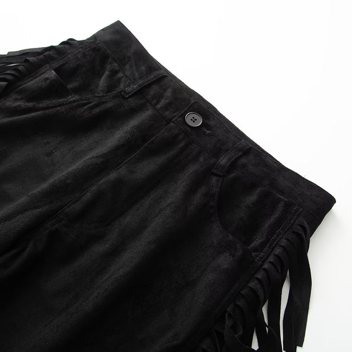 Damen weite Hose mit Fransen und modernem Schnitt Drune