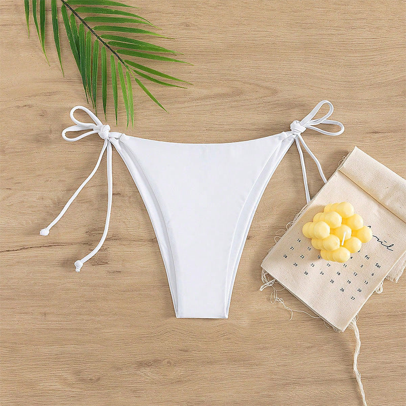 Damen Hochgeschnittenes Bikini-Unterteil mit verstellbaren Bindebändern Drune