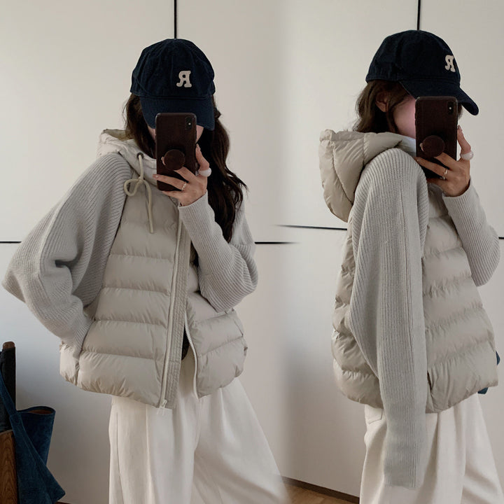 Damen Isolierte Hybridjacke mit voluminösen Ärmeln und Kapuze Drune