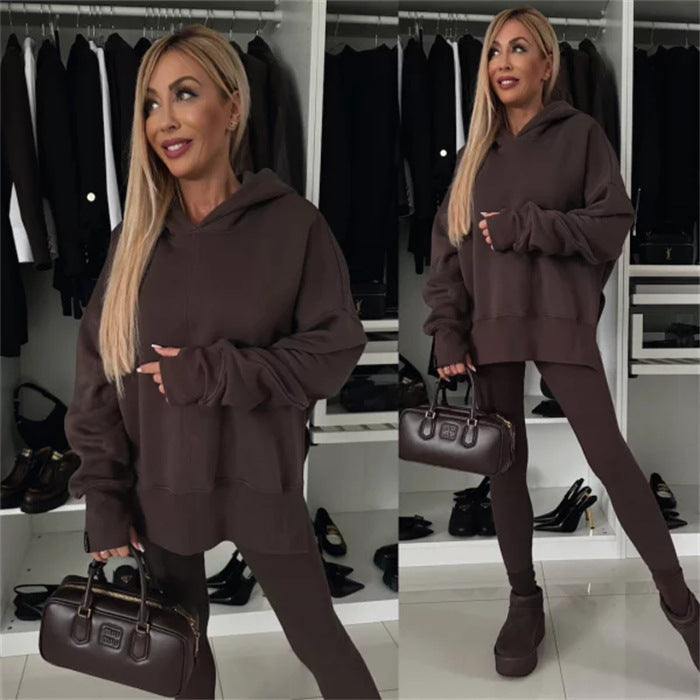 Damen Oversized Kapuzenpullover im Leopardenmuster Drune