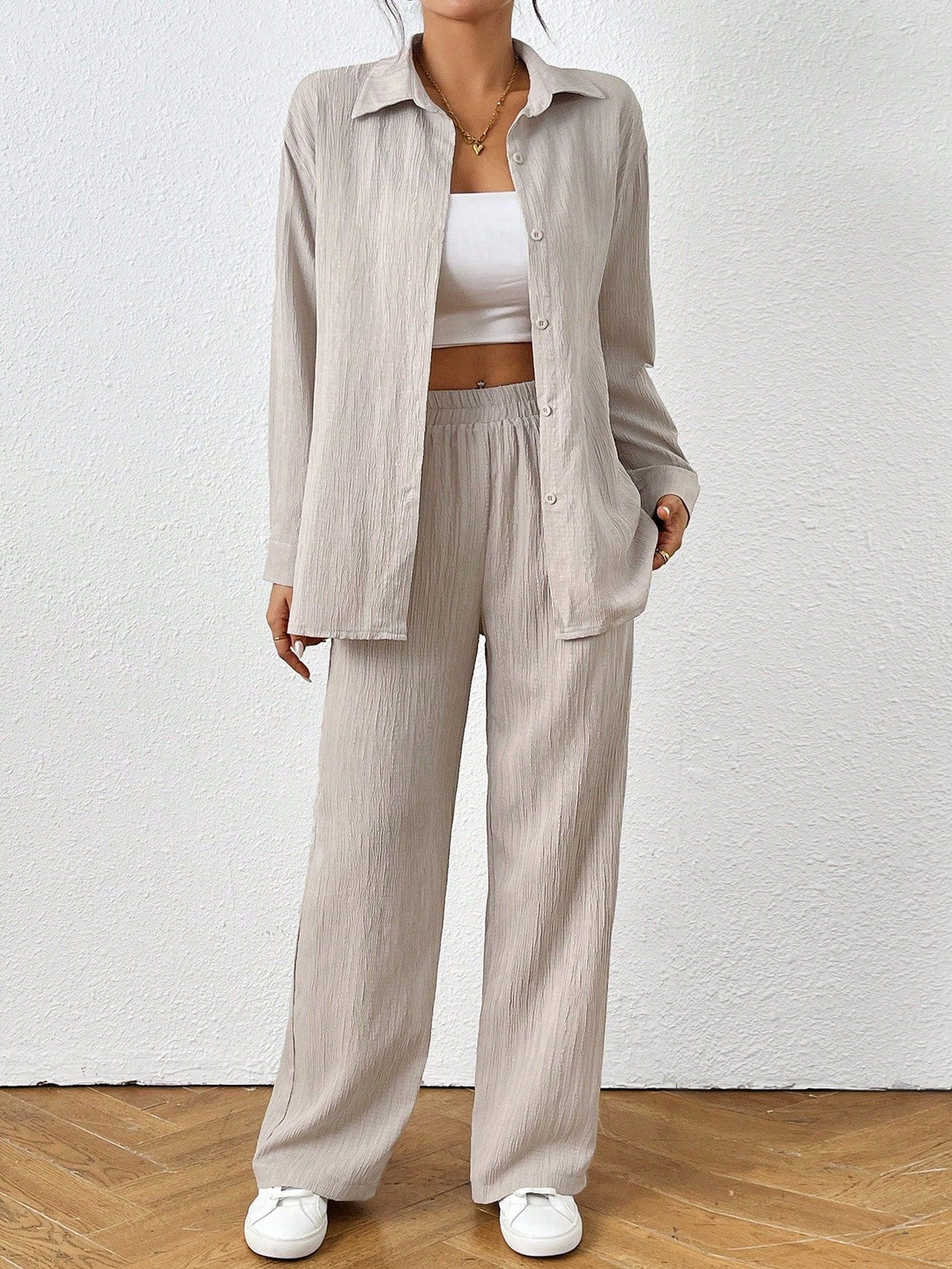 Damen Leichtes und luftiges Zweiteiler-Set mit strukturiertem Design Drune