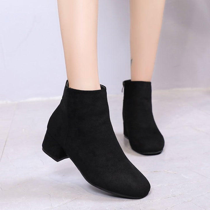 Damen Ankle-Boots mit modernem, minimalistischem Design und komfortablem Blockabsatz Drune