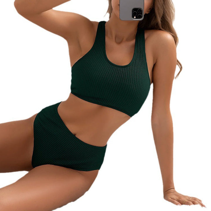 Damen Hochtailliertes Bikini-Set mit sportlichem Schnitt und atmungsaktiven Materialien Drune