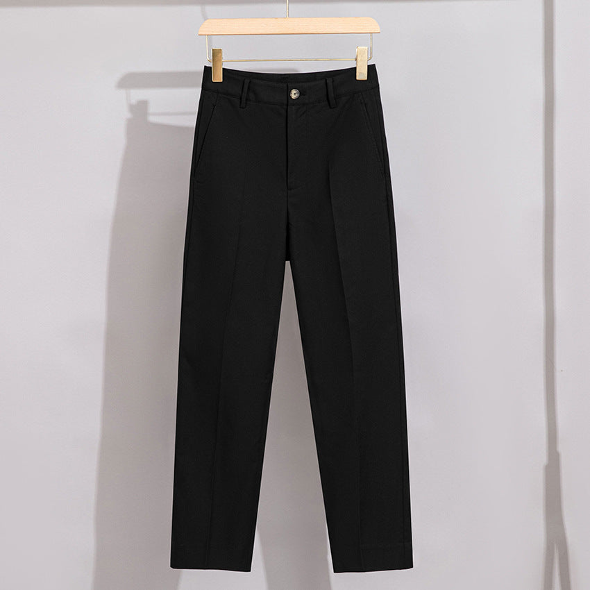Damen Hochtaillierte gerade geschnittene Chino-Hose mit Bügelfalte Drune