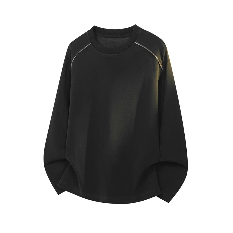 Herren Oversize-Rundhals-Sweatshirt mit überschnittener Schulter und dekorativen Steppnähten Drune