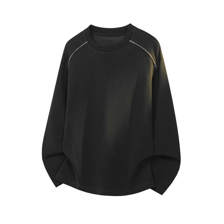 Herren Oversize-Rundhals-Sweatshirt mit überschnittener Schulter und dekorativen Steppnähten Drune