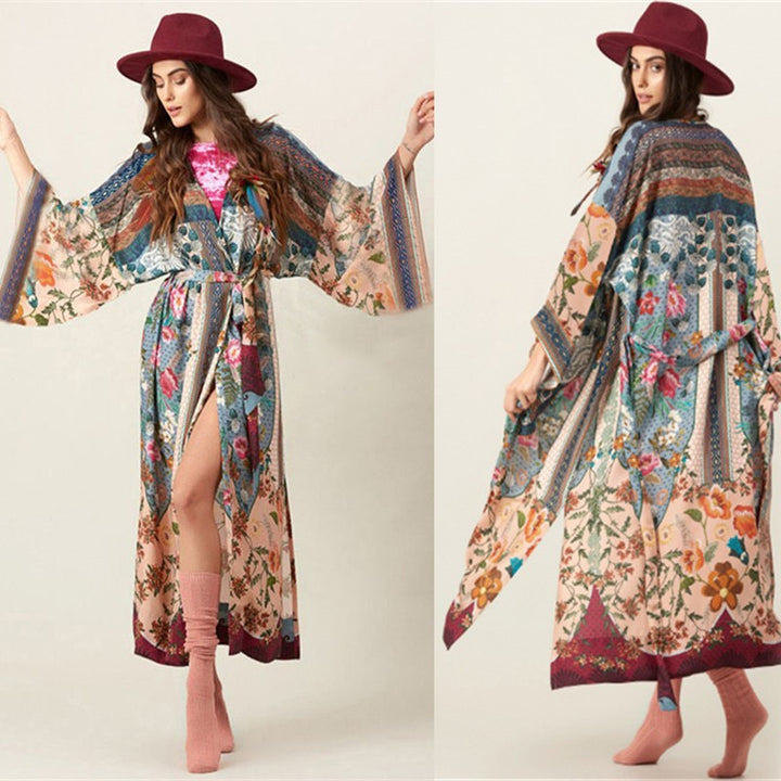 Damen Kimono-Style Morgenmantel Drune