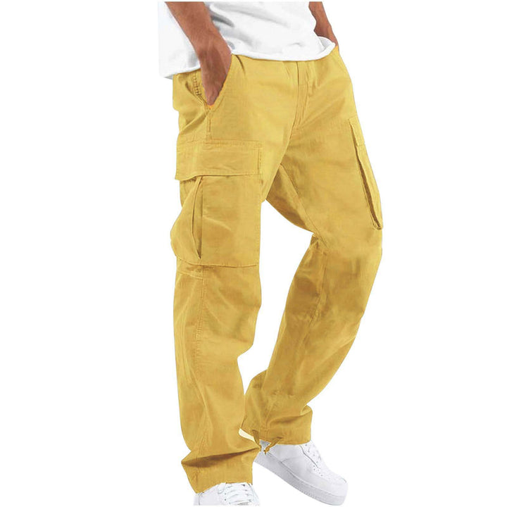 Herren nan lockere Cargo-Hose mit großzügigen Klappentaschen, elastischem Bund und Kordelzug Drune