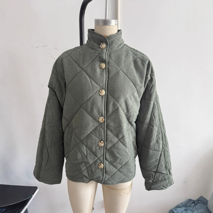 Damen Gepolsterte Steppjacke mit Stehkragen und Oversize-Schnitt Drune
