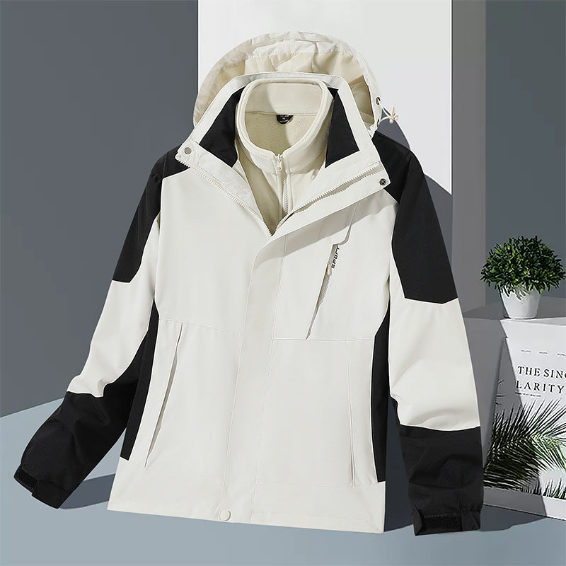 Herren winddichte Softshelljacke mit integriertem Microfleece-Innenlayer und verstellbarer Kapuze Drune