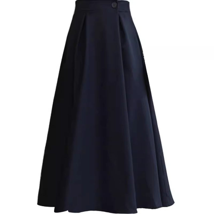 Damen Hochtaillierter A‑Linien‑Midirock mit ausgestelltem Volumen und Bunddetail Drune