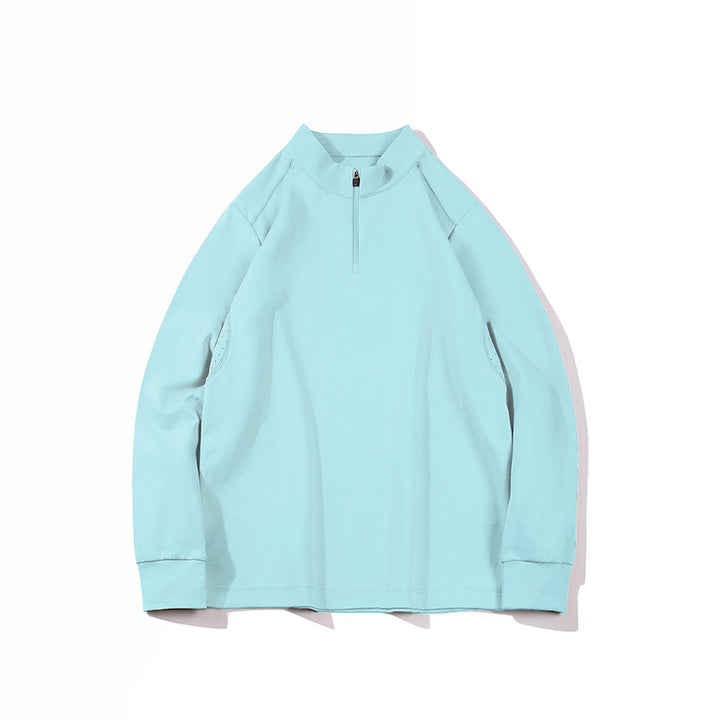 Herren Oversize-Halbzip-Sweatshirt mit Stehkragen, Raglanärmeln und seitlichen Eingrifftaschen Drune