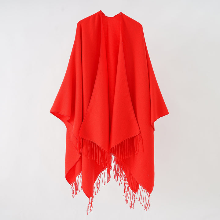 Damen modischer Fransen-Poncho aus weichem Material mit luxuriösem Fall Drune