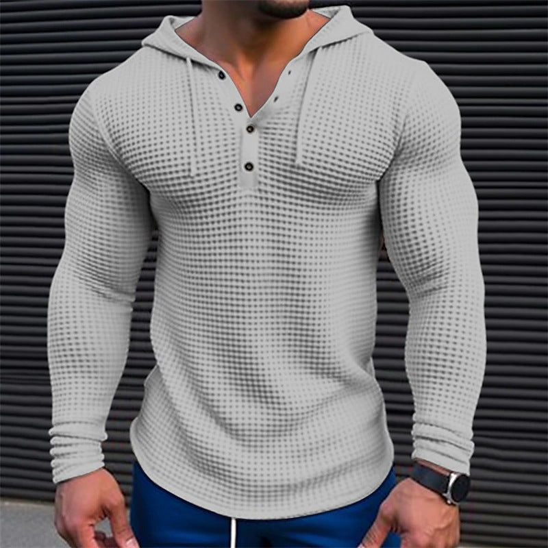 Herren Hoodie mit strukturiertem Design und Kragen Drune