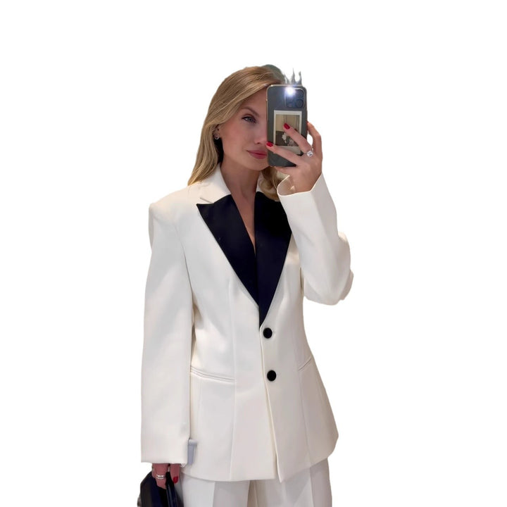 Damen Blazer mit kontrastierendem Revers Drune