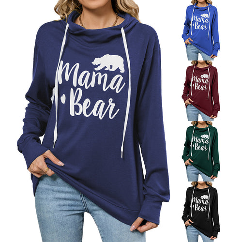 Damen lässiger Kapuzenpullover mit beschriftetem Design Drune