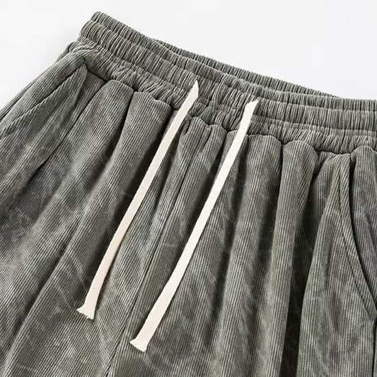 Herren Weite Cargo-Baggy-Hose mit Tunnelzugbund, Pattentaschen & technischem Marble-Print Drune