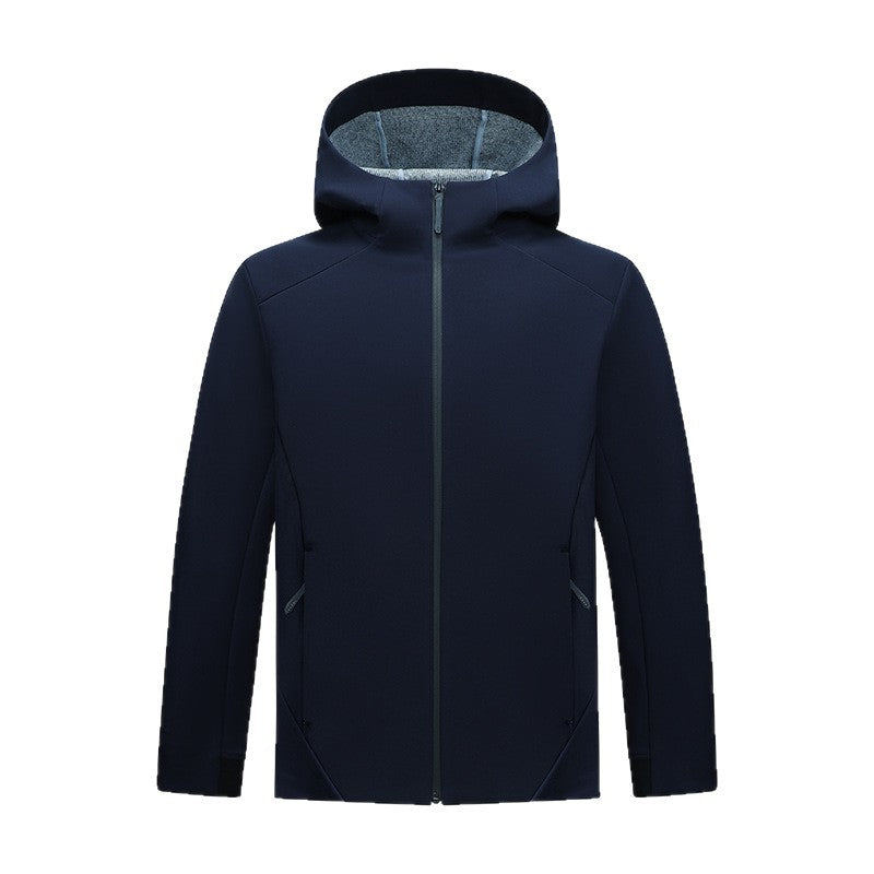 Damen Softshell-Jacke mit Kapuze, taillierte und winddichte Outdoorjacke Drune