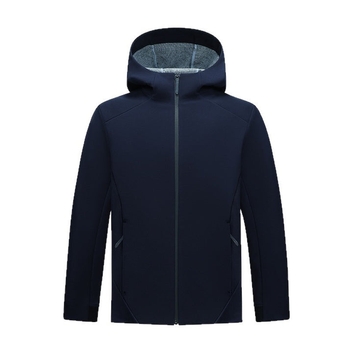 Damen Softshell-Jacke mit Kapuze, taillierte und winddichte Outdoorjacke Drune