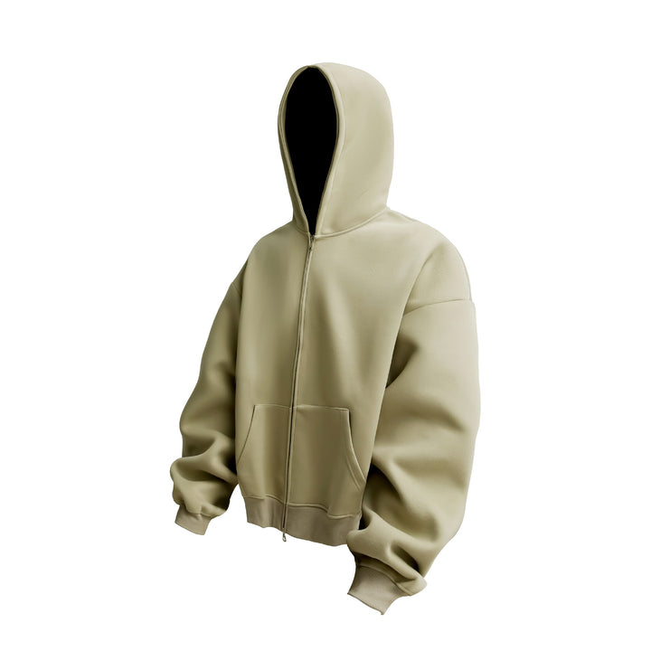 Unisex Oversized Kapuzen-Zipjacke mit Thermalfleece und Kängurutasche Drune