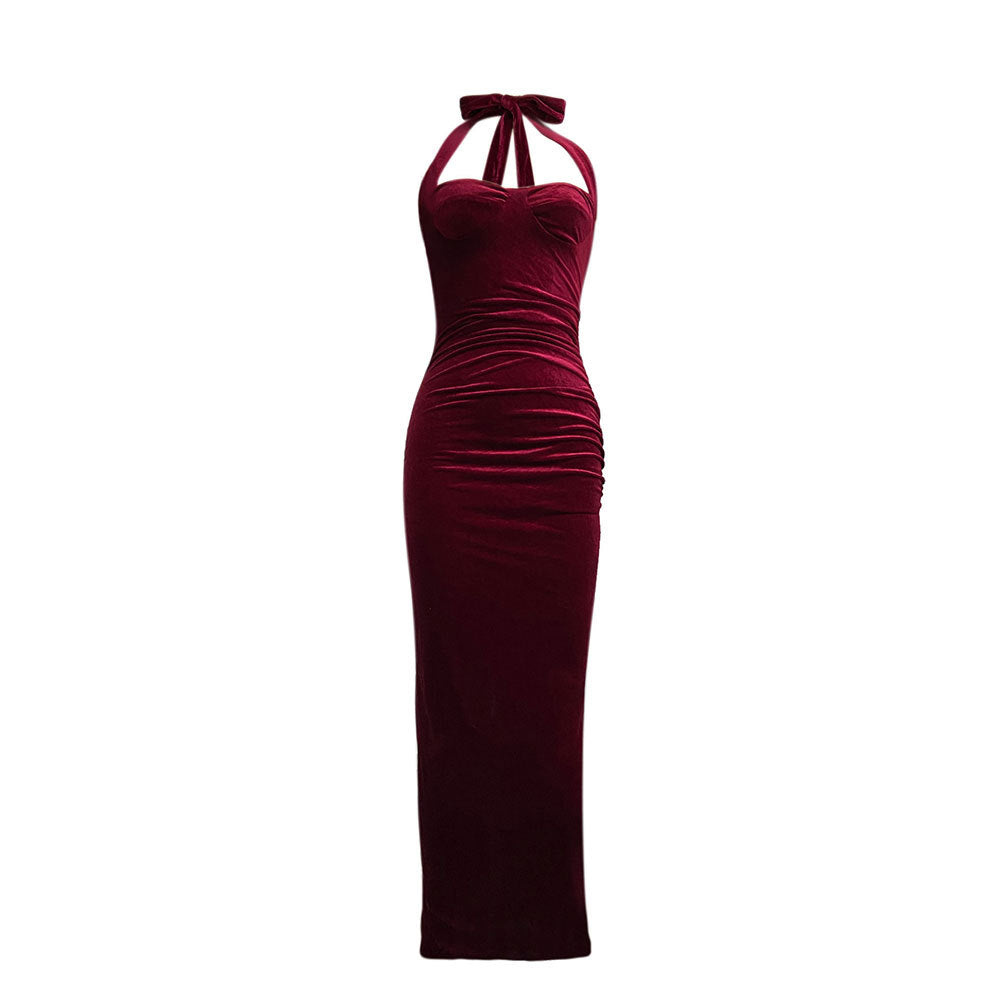 Damen figurbetontes Abendkleid mit elegantem Herzausschnitt und gerafftem Design Drune