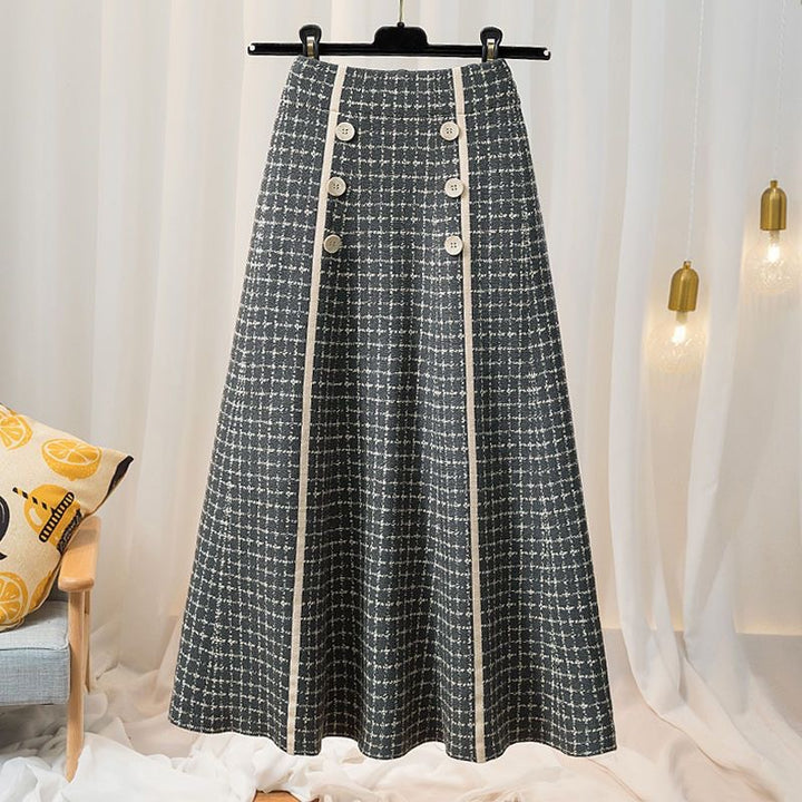 Damen Eleganter und fließender Maxirock mit Knopfdetails Drune