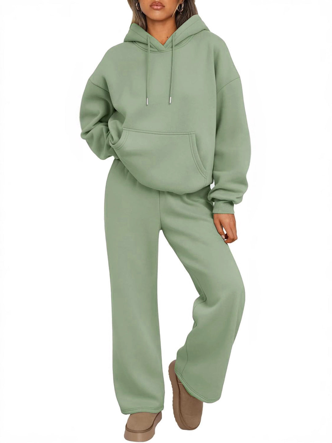 Unisex minimalistischer Kapuzenpullover aus French-Terry mit flachem Kordelzug und verstärkter Nackenpasse Drune