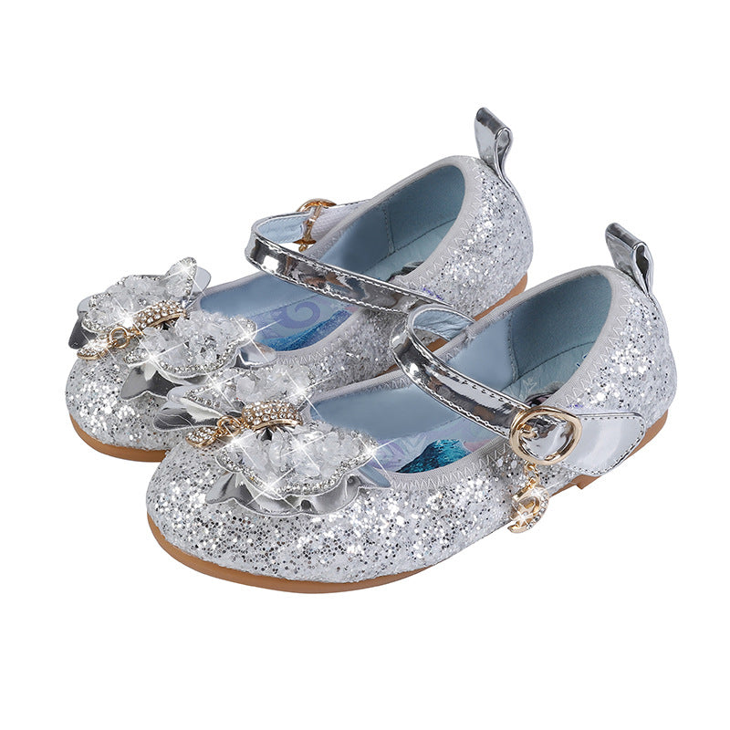 Mädchen Glitzernde Ballerinas mit dekorativer Blumenapplikation Drune