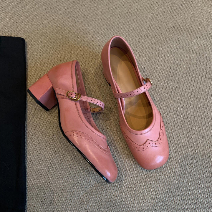 Damen elegante Mary Janes mit modischem Riemen und hochwertiger Ledersohle Drune