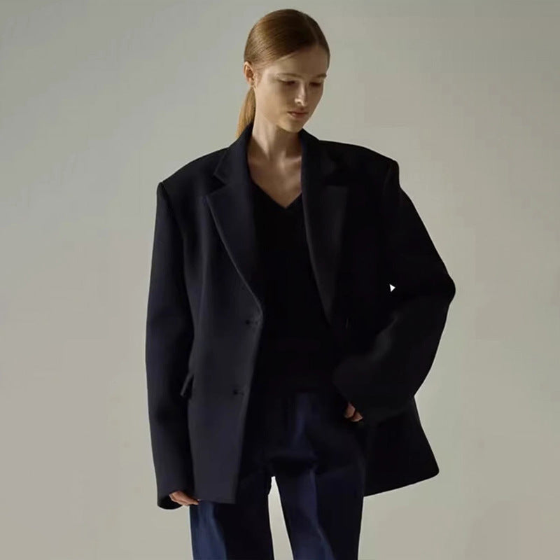 Damen eleganter Oversize-Blazer mit raffinierter Innenjacke Drune