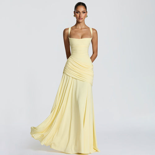 Damen Maxikleid mit innovativem Drapierungseffekt und elegantem Schnitt Drune