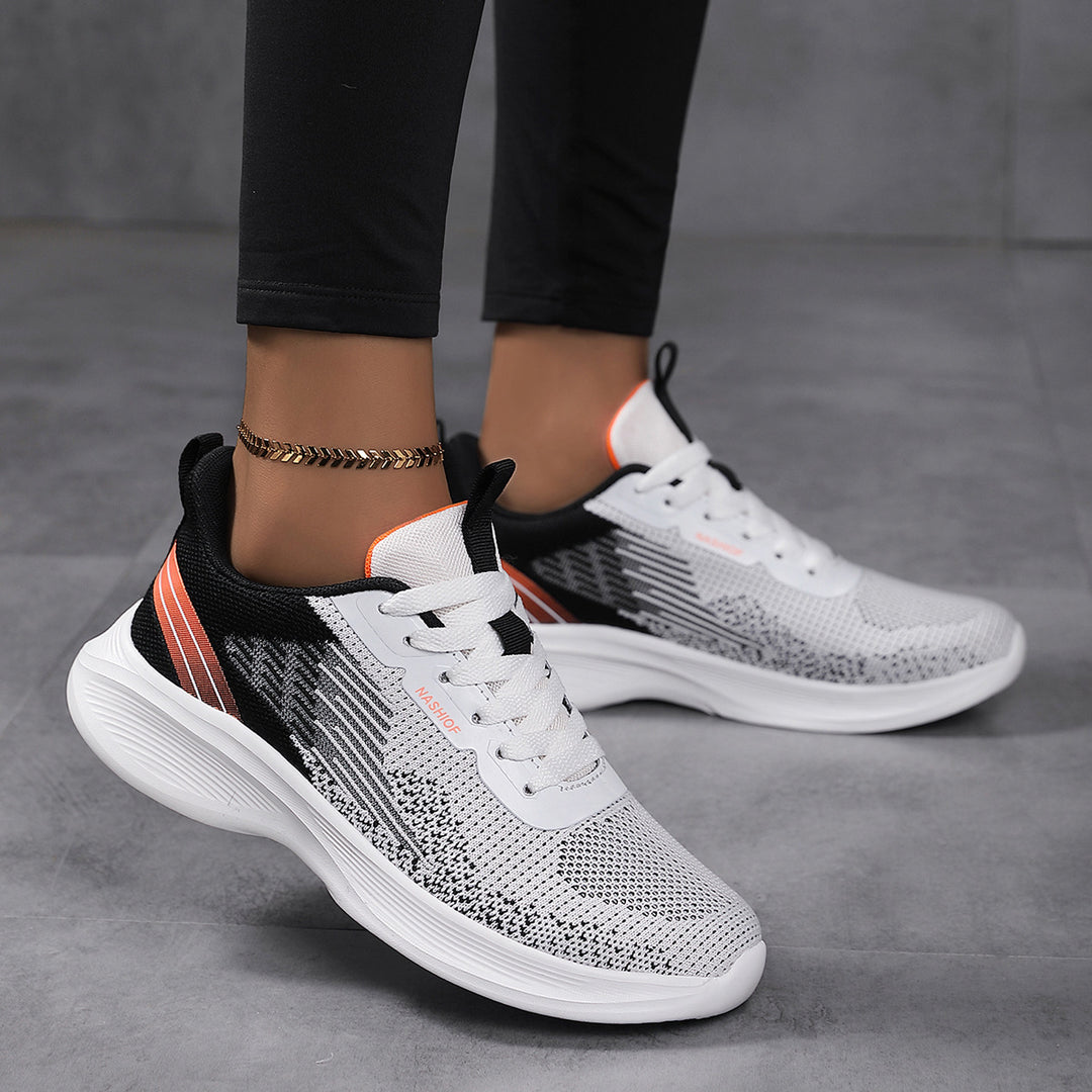 Damen nan federleichte Strick-Walking-Sneaker mit anatomischer Abrollsohle und ultraweicher Komfortinnensohle Drune