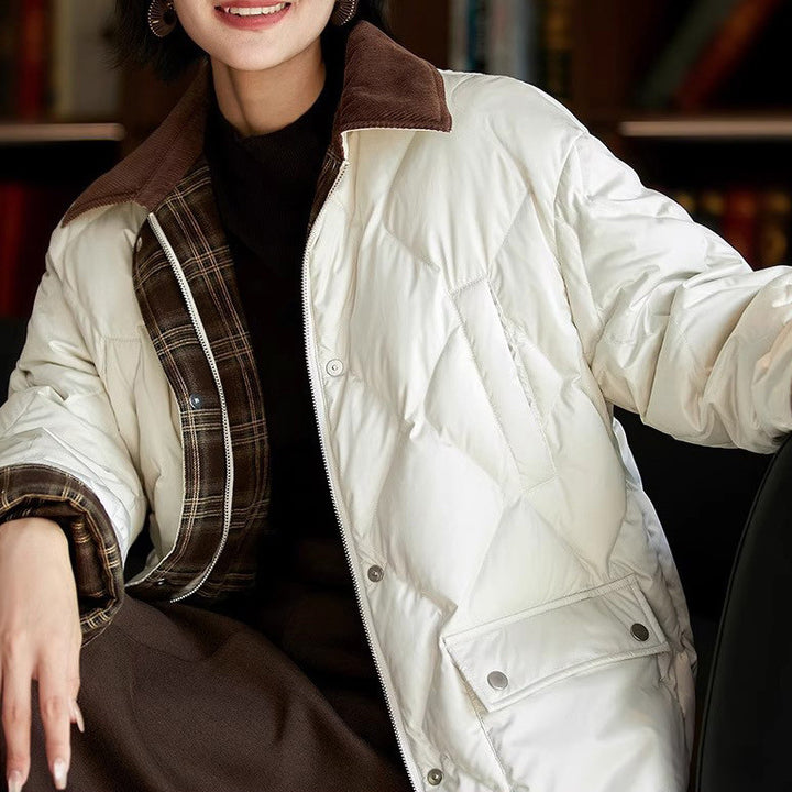 Damen Steppjacke mit karierten Akzenten Drune