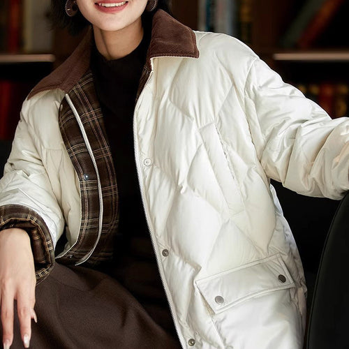 Damen Steppjacke mit karierten Akzenten Drune