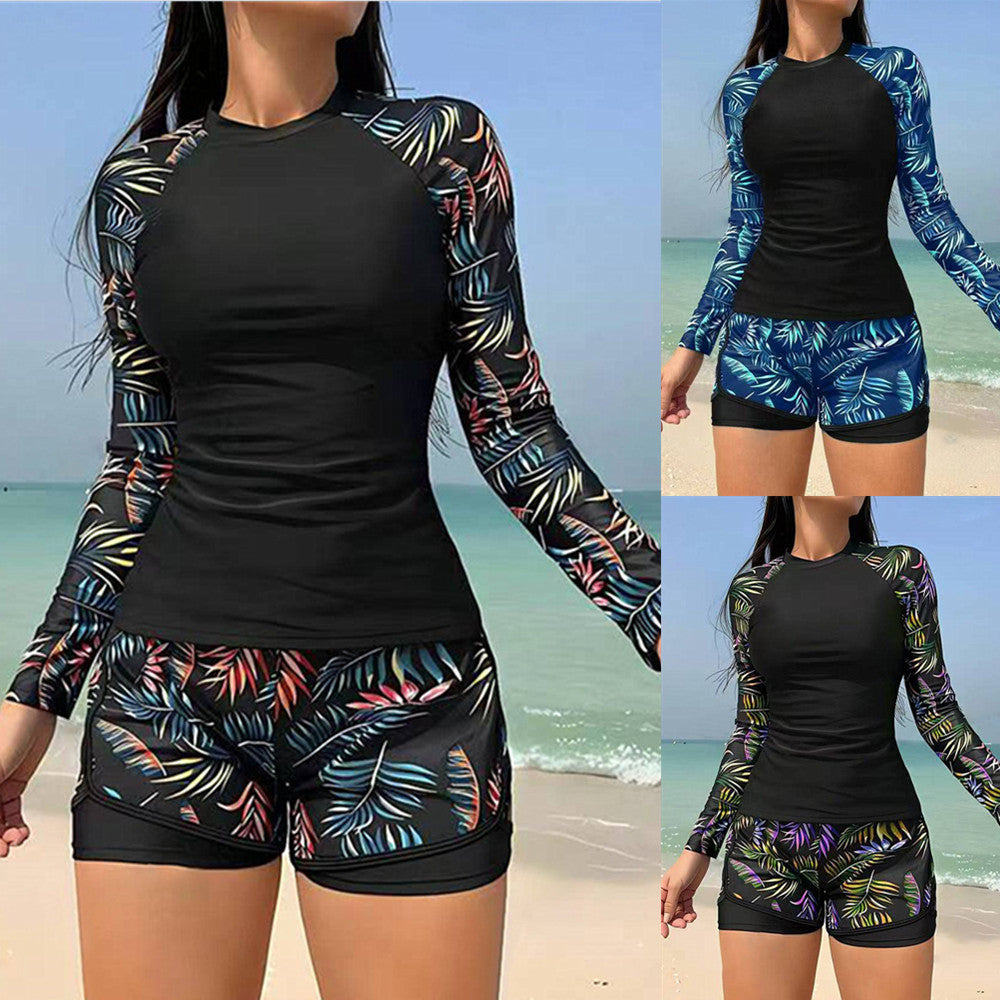 Damen UV-Schutz Bademode mit langem Arm und modernen Shorts Drune