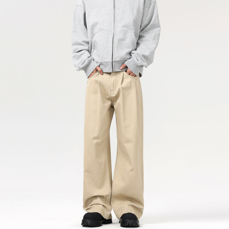 Herren Baggy-Twill-Hose mit tiefem Schritt und fließender Oversize-Silhouette Drune