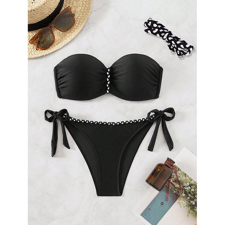 Damen Bandeau-Bikini mit verspieltem Schleifendetail Drune